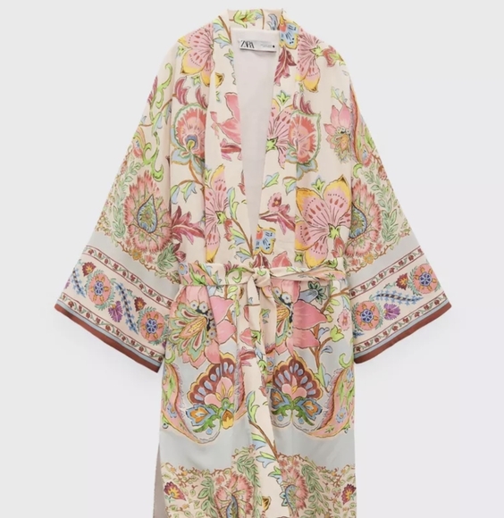 Zara Multicolor Floral Robe - Picture 16 of 16